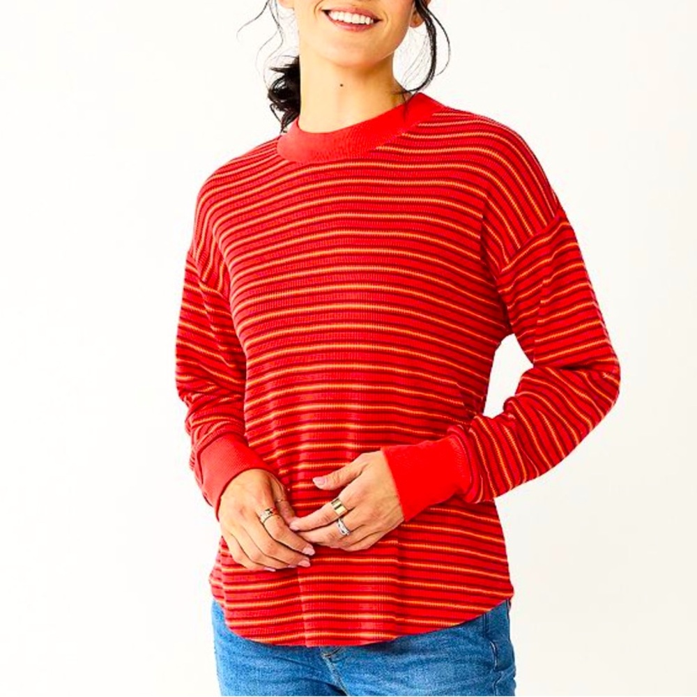 Sonoma Mock Turtleneck Striped Top Large